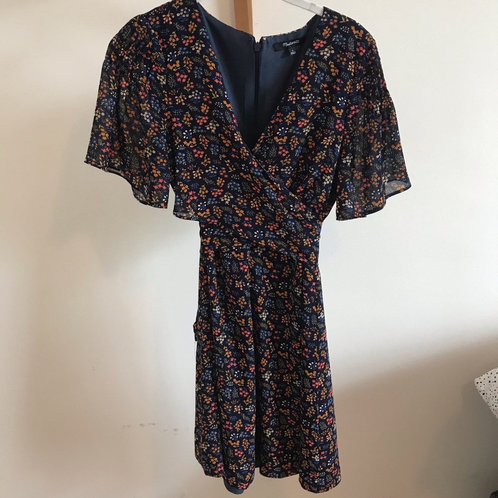 Madewell floral tie back dress